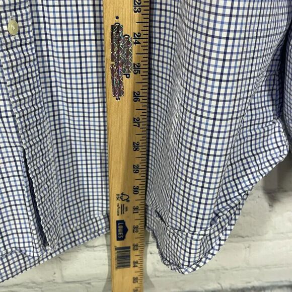 Polo Ralph Lauren Shirt Mens 2XL XXL Button Up Plaid Check Gingham Blue Pony - Picture 11 of 13